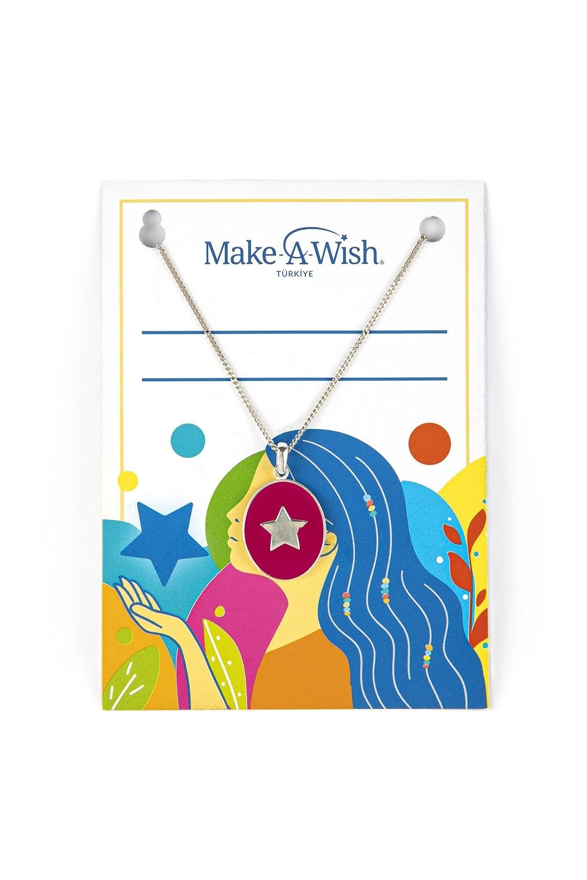 Gümüş Pembe Yıldız Kolye