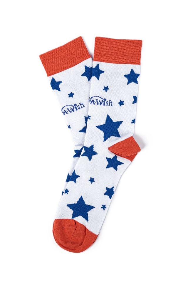 Lacivert Yıldız Baskılı Çorap