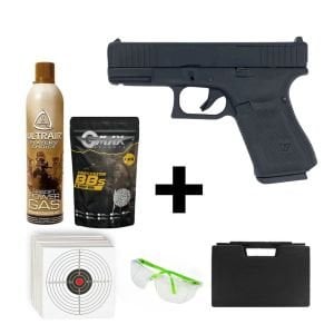We Glock G19 Gen5 Siyah  + Green Gas + 0.20gr BB + Taşıma Çantası + Atış Gözlüğü