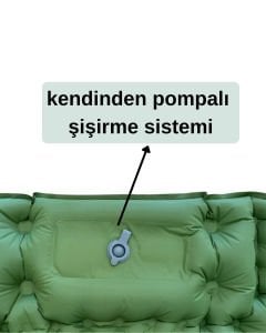 ŞİŞME YATAK ÇİFT KİŞİLİK - KENDİNDEN POMPALI - YEŞİL
