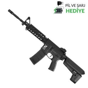 Delta Armory M4 AR15 RIS Charlie PiL ŞARJ SET Airsoft Tüfek Siyah