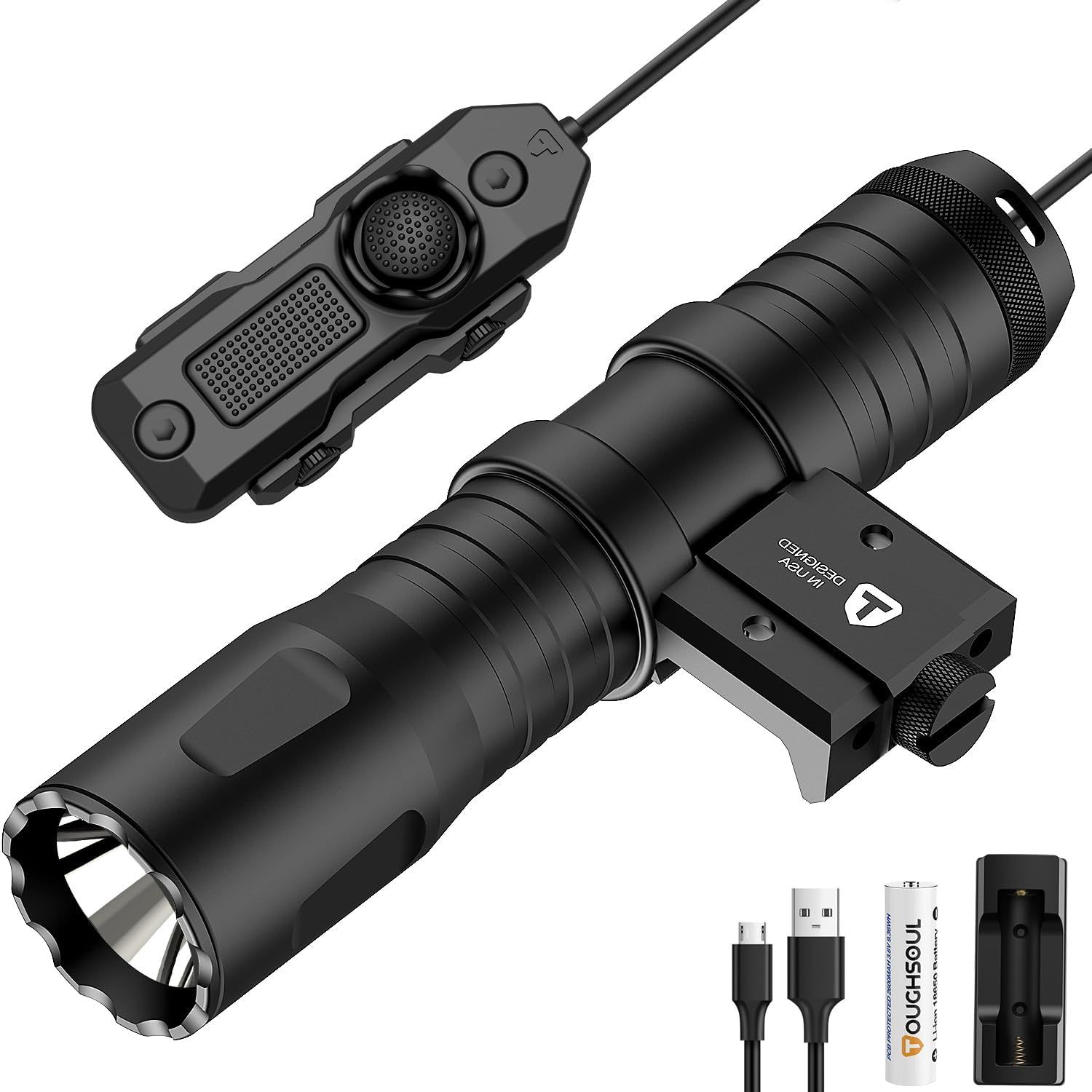 TOUGHSOUL Mlok Picatinny Taktik El Feneri 1250 Lümen