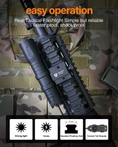 TOUGHSOUL Mlok Picatinny Taktik El Feneri 1250 Lümen