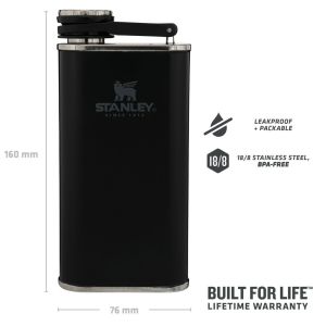 Stanley Klasik Paslanmaz Çelik Cep Matarası 0.23 Lt 0,23 LT - Siyah
