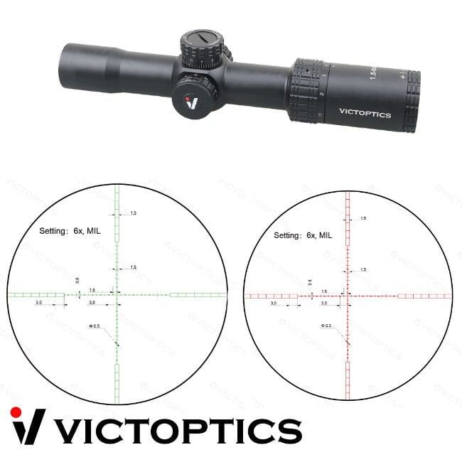 Victoptics S4 1.5-6X28 Yeşil Kırmızı Aydınlatmalı Tüfek Dürbünü