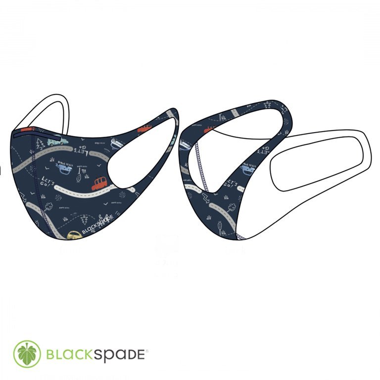 BLACKSPADE Çocuk Koruyucu Maske Araba Desen S1