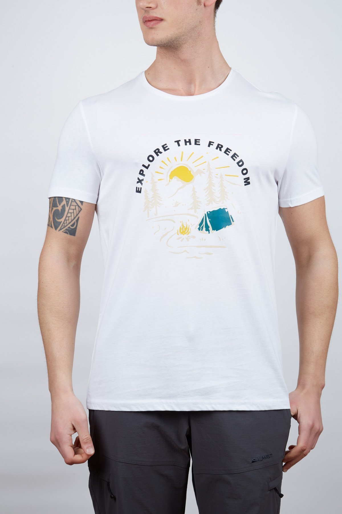 Alpinist Vide Erkek T-Shirt BEYAZ