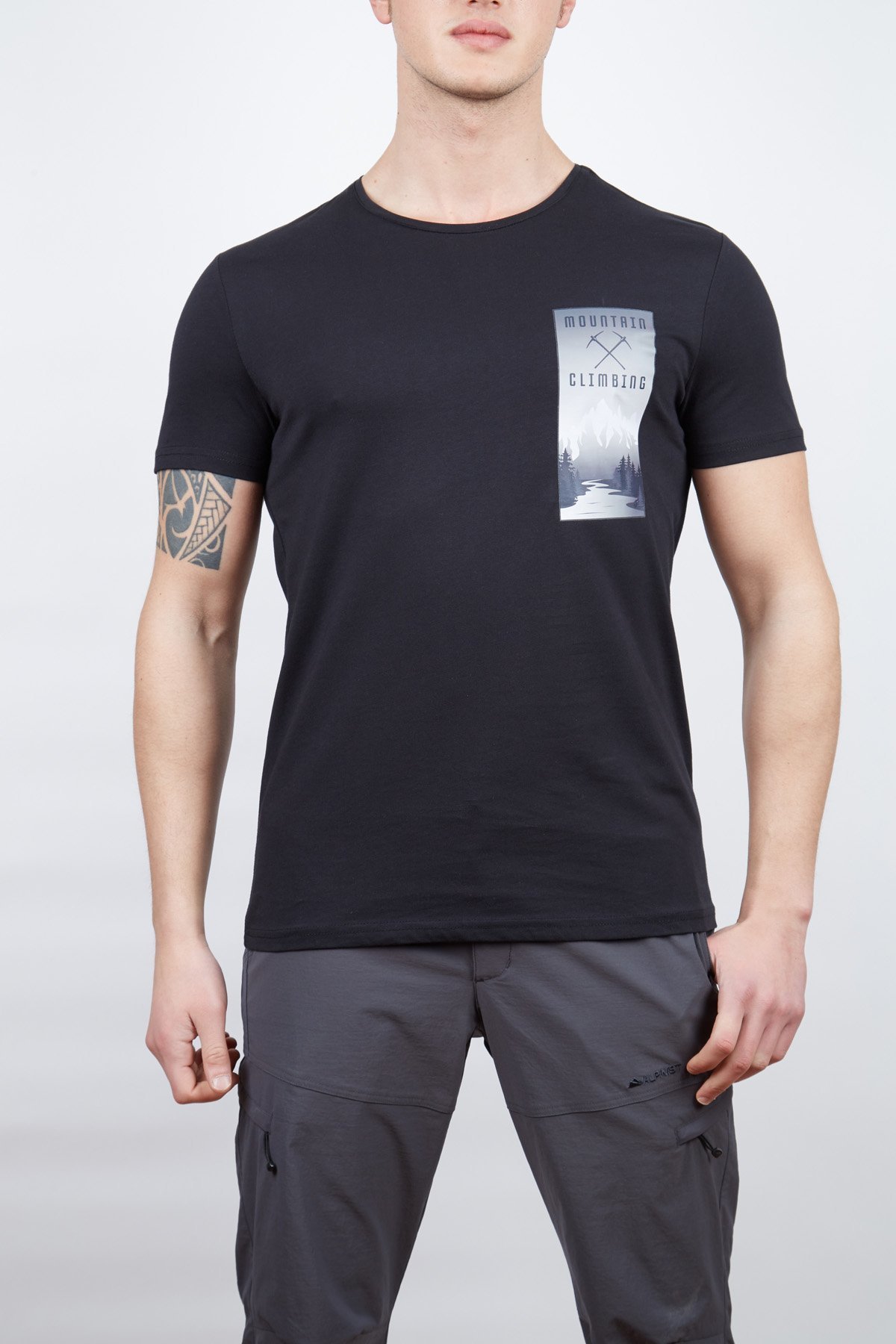 Alpinist Lex Erkek T-Shirt Siyah