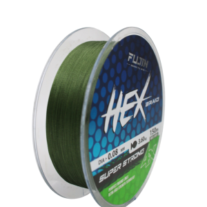 Fujin Hex Braid 4x 150MT Moss Green 0.08mm Ip Misina