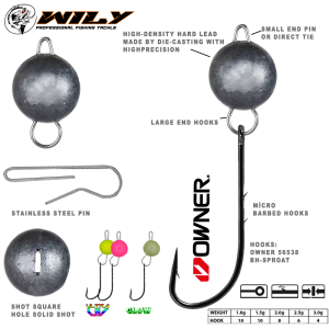 Wily Jig Head Mafsallı Owner İğneli - Limon - 2.5 gr