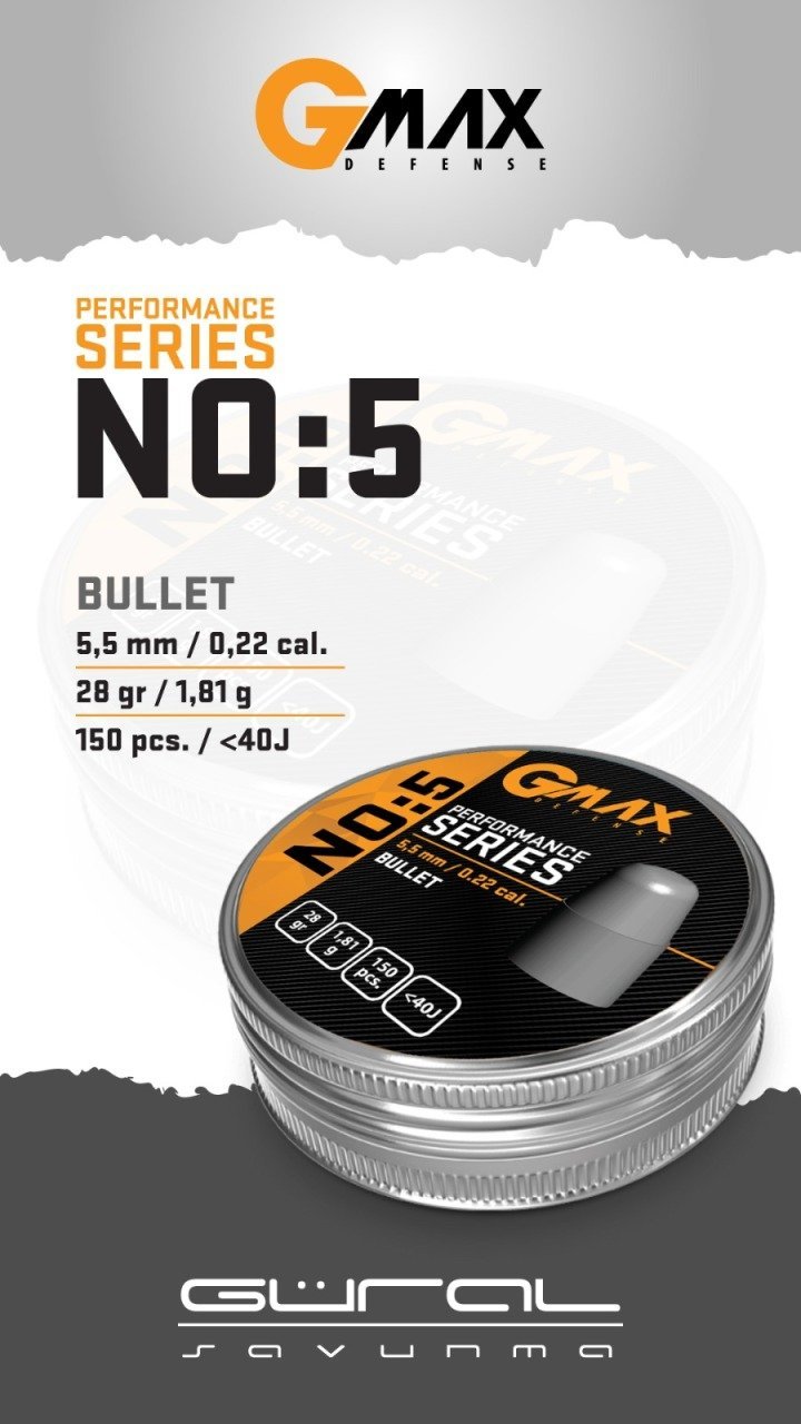 GMAX 5.5MM NO5 28GR BULLET HAVALI SAÇMA