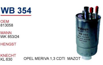 Opel Meriva A 1.3 Dizel Mazot Filtresi Wunder Marka 