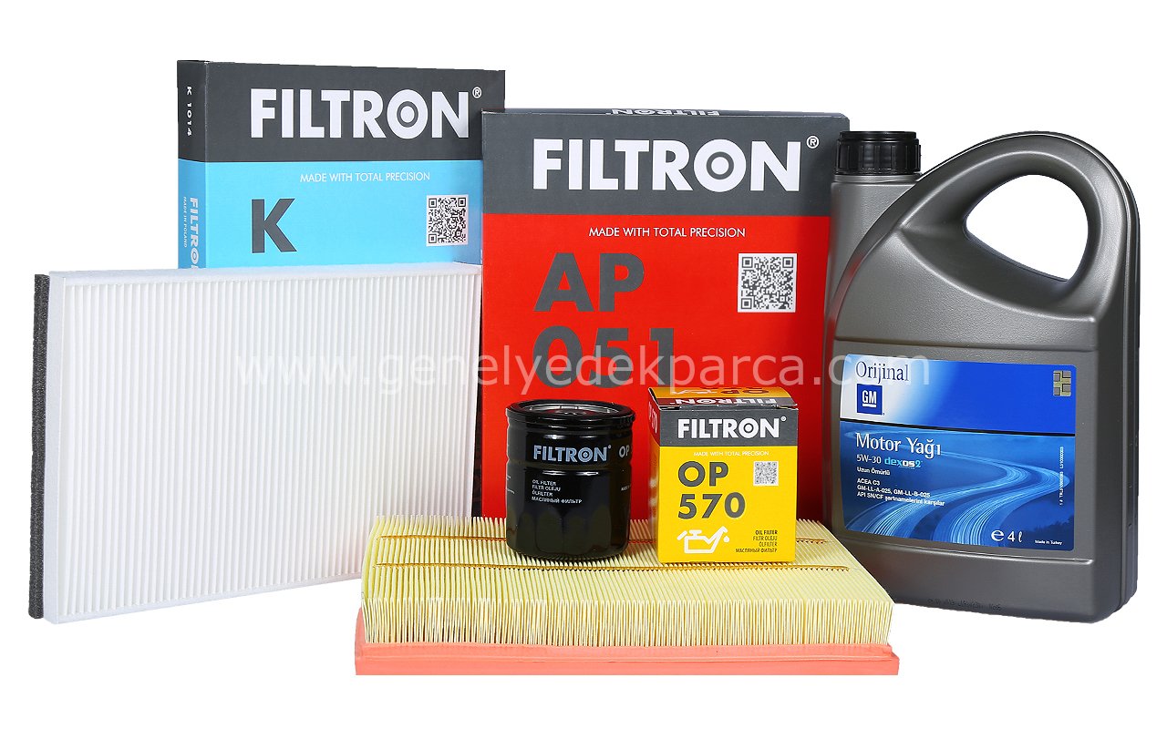 Opel Astra H Filtron Z16XEP Benzinli Motor Bakım Seti GM 5W30 4 LT Yağlı