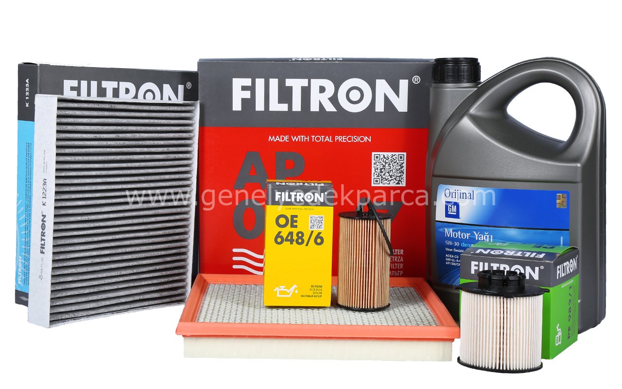 Opel İnsignia Filtron 1.4 Turbo Benzinli Motor Bakım Seti GM 5W30 Yağlı