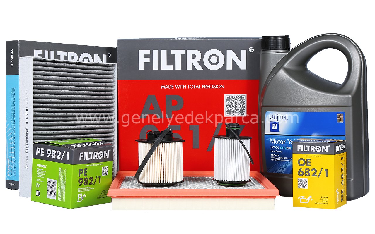 Opel Astra J 1.3 Dizel Motor Bakım Seti GM 5W30 Yağlı Filtron