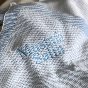 Mavi İsim Yazılabilir Yenidoğan Yumoş Battaniye