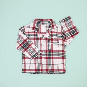 Yeni Yıl Temalı İsimli Filanel Gömlek Pijama Takımı