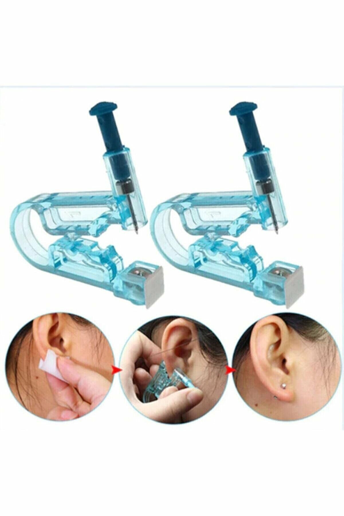 GökkuşağıTicaret Tek Kullanımlık Kulak Delme Aparatı Piercing Küpe Tabancası Hijyenik Kulak Delme Kiti