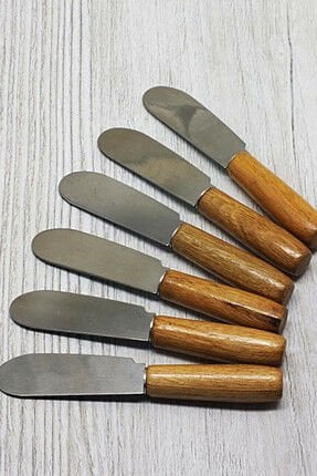 GökkuşağıTicaret Tereyağı Bıçağı - Mini Spatula Ahşap Saplı 6 Adet