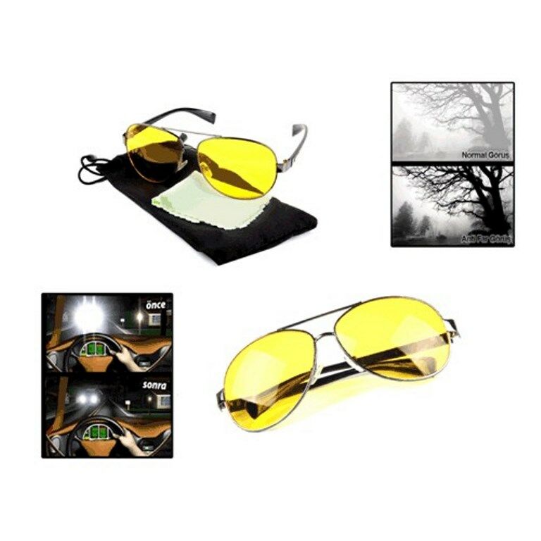 GökkuşağıTicaret Metal Çerçeveli Anti Far Gece Görüş Gözlüğü (Damla Modeli)
