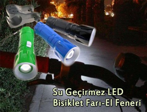 GökkuşağıTicaret Su Geçirmez LED Bisiklet Farı-El Feneri