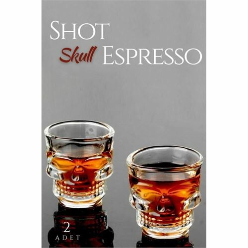 GökkuşağıTicaret ModaCar 2 Adet Kurukafa Shot ve Espresso Bardağı