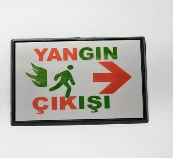 GökkuşağıTicaret Büyük Boy Yangın Çıkışı Yönlendirme Tabelası 13 x 8 cm