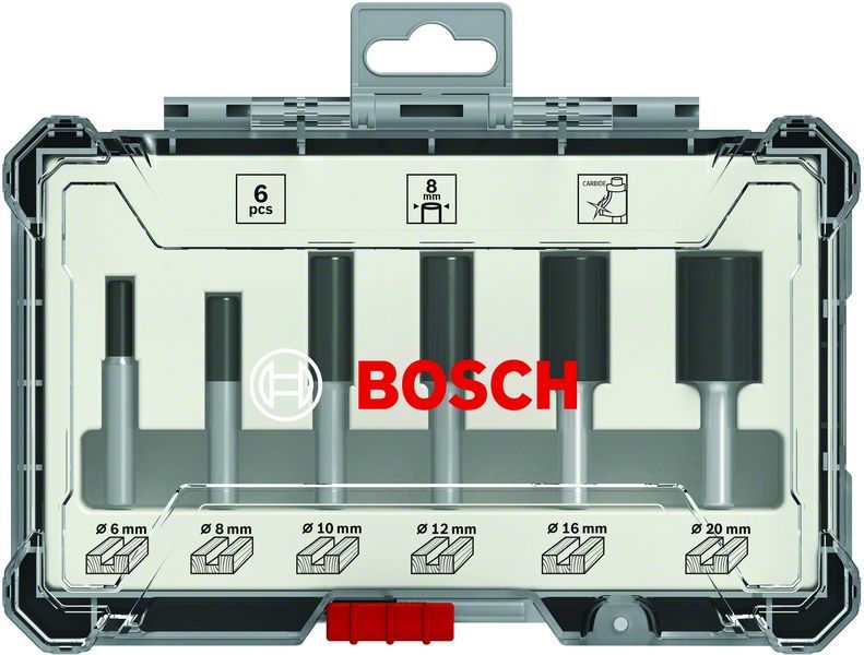 Bosch Freze Seti 6 Parça Düz 8 mm