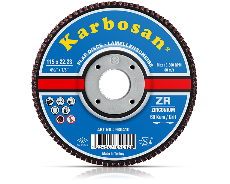 Karbosan ZR Flap Disk 115x22.23 80 Kum