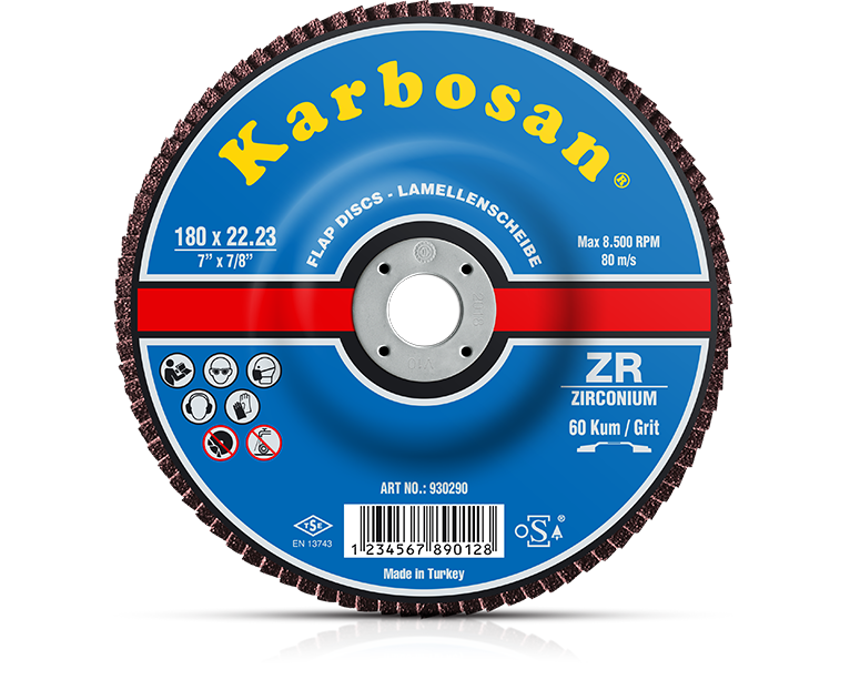 Karbosan ZR Flap Disk 180x22.23 60 Kum
