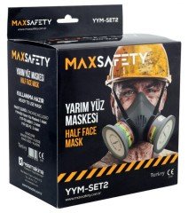 Max Safety YYM-SET2 Yarım Yüz Maskesi Çift Filtreli