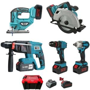 CATPOWER 1395 Kömürsüz Akülü 5’li Set Vidalama, Kırıcı Delici, Sunta Kesme, Somun Sıkma Dekupaj 20V 4.0 Ah Li-ion