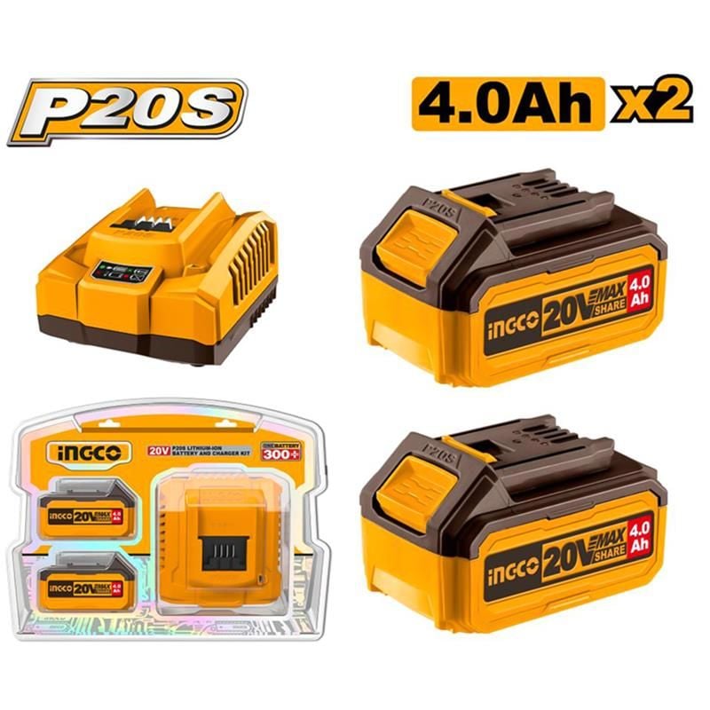 INGCO FBCPK1424E Li-ion Akü ve Şarj Cihazı Seti 20V 4.AH