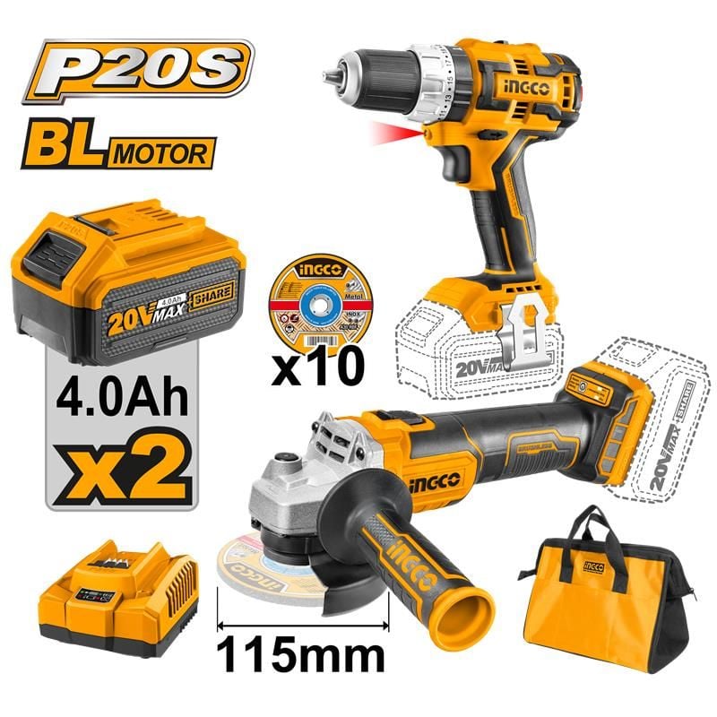 INGCO CKLI6015 Li-ion Akülü 2 li Kombo Set - Matkap ve Avuç Taşlama 2
