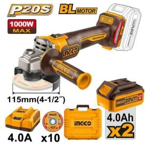 INGCO CAGLI271532E Li-ion Kömürsüz Akülü Taşlama 20V 4.0 Ah