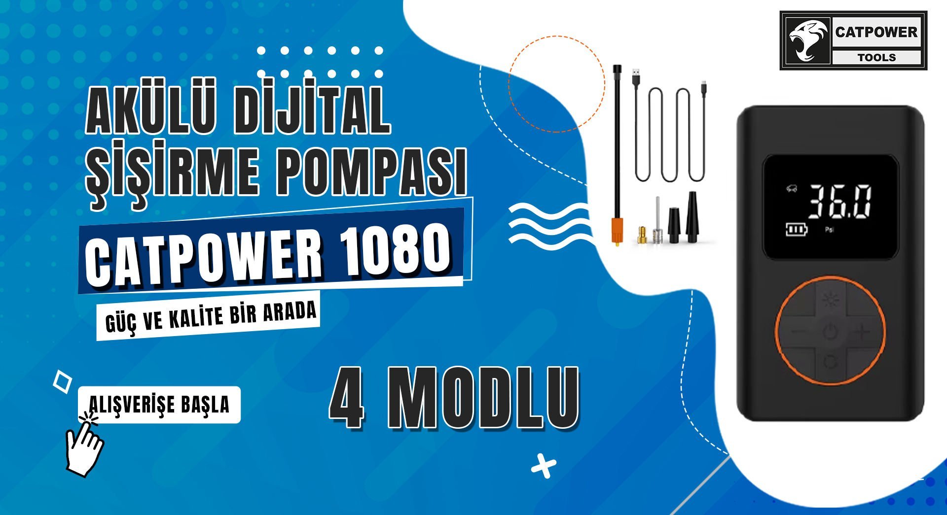 catpower akulu dijital lastik sisirme pompasi