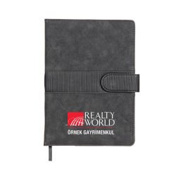 Termo Deri Karton Kılıflı Kalem Tutucu Tarihsiz Defter - 15 x 21 cm