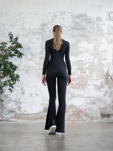 2352 Tarragona Spanis Long Sleve Jumpsuit Black Color