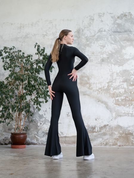 2352 Tarragona Spanis Long Sleve Jumpsuit Black Color