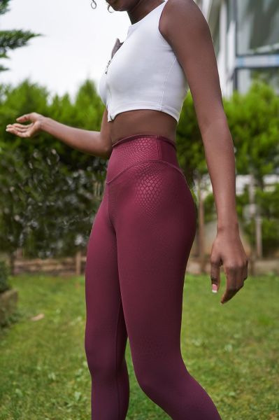 935 Leather Look Leggings Damson Color