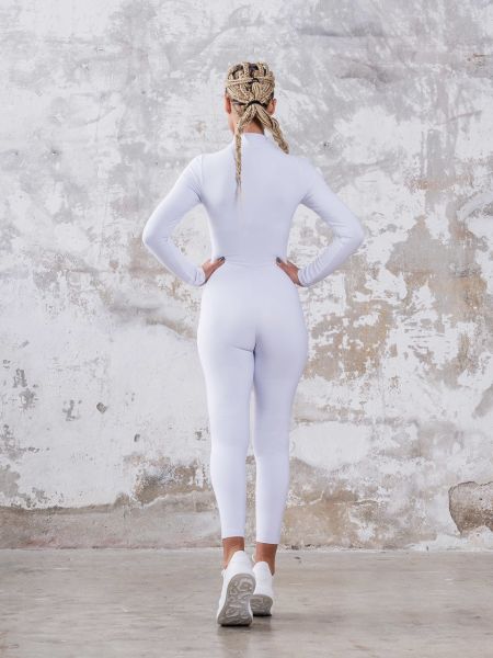 2315 Long Sleeve Jumpsuit White Color
