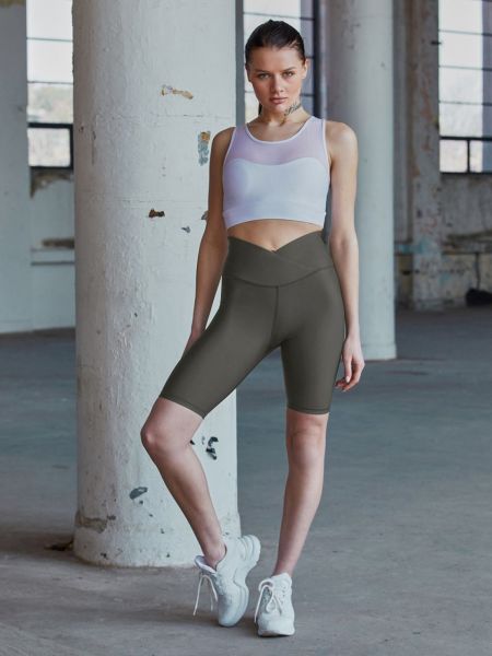 6020 We Waist Biker Leggings Khaki Color