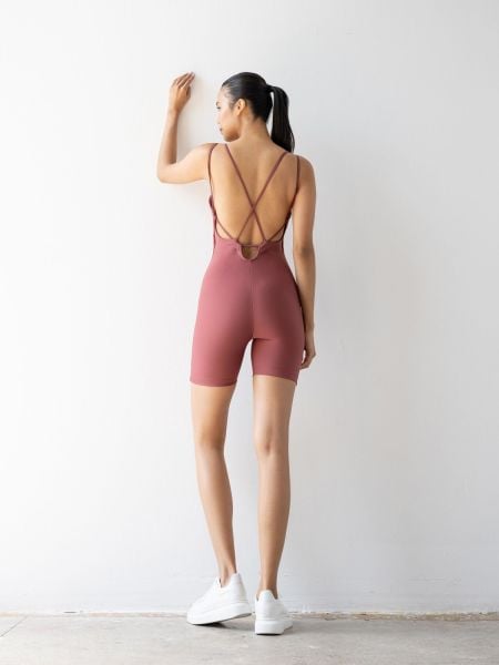 1802 Short Oslo Jumpsuit Dark Rose Color