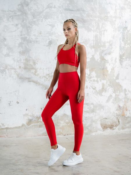 252 Extra High Waist Leggings Red Color
