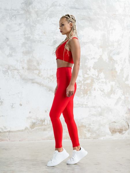 252 Extra High Waist Leggings Red Color