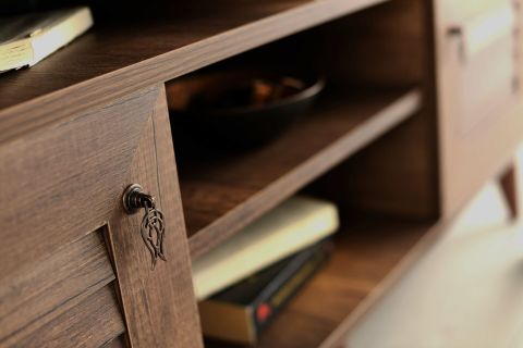 Panjurlu Raflı - 110 Cm Tv Sehpası