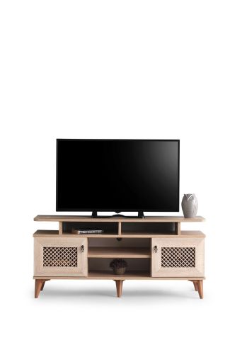 Hasırlı Raflı - 130 Cm Tv Sehpası