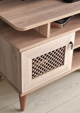 Hasırlı Raflı - 130 Cm Tv Sehpası