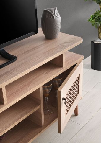 Hasırlı Raflı - 130 Cm Tv Sehpası