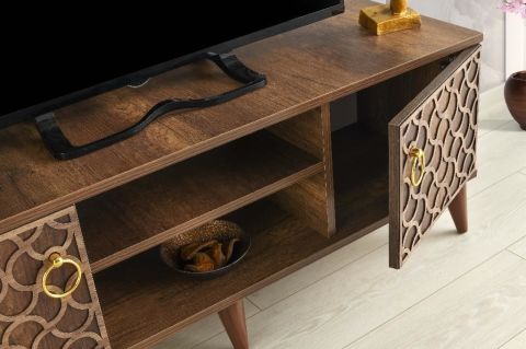 130 CM MOTİFLİ TV SEHPASI CEVİZ - CEVİZ